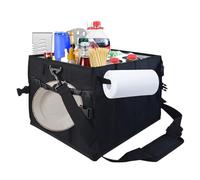 Camping Utensil Bag, Camping Kitchen Organizer | Kitchen Utensil Organizer with Sturdy Handle - Cutlery Bag with Folding Paper Towel Holder for Street BBQ