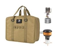 Camping Utensil Bag, Oxford Bag Organiser for Cooking Utensils, Cookware Bag with Large Capacity and Two-Way Zip, Portable Storage Bag Organiser for Cooking, khaki, see description, See description