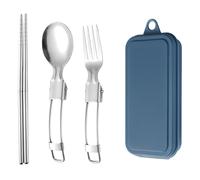 Camping Utensils, Travel Utensils with Case, Stainless Steel Utensil Set for Work, Portable Stainless Steel Utensil, Travel Cutlery Sets Including