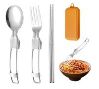Camping Utensils, Travel Utensils with Case, Stainless Steel Utensil Set for Work - Portable Stainless Steel Utensil, Travel Cutlery Sets Including a