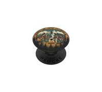 Camping Vacation Mountains Coffee And Folk Music PopSockets Adhesive PopGrip