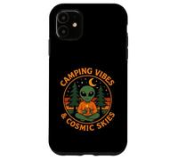 Camping Vibes Cosmic Skies Funny Alien Coffee Forest Design Case for iPhone 11