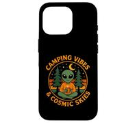 Camping Vibes Cosmic Skies Funny Alien Coffee Forest Design Case for iPhone 16 Pro