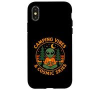 Camping Vibes Cosmic Skies Funny Alien Coffee Forest Design Case for iPhone X/XS