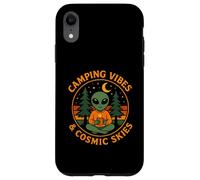 Camping Vibes Cosmic Skies Funny Alien Coffee Forest Design Case for iPhone XR