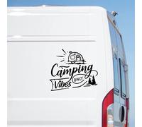 Camping Vibes Only Sticker Large Decal for Caravan Motorhome Truck Van Car (Matt Black)