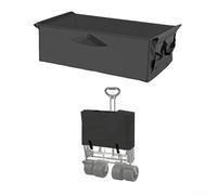 Camping Wagon Cart Liner, Double-Layer Oxford Cloth Dust Cover with High Edge, Waterproof Storage Bag for Outdoor Shopping Garden Carts(Black)