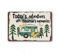 Camping Wall Decor Camper Adventure Tin Sign Rv Decorations for Inside Camper Happy Campers Gifts Metal Signs Campsite Decorations Farmhouse Rustic Home Decor 8x12 Inch