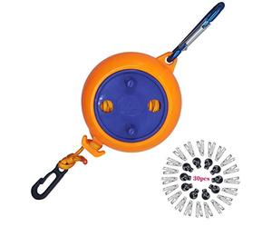 Camping Washing Line, 8 Meters Travel Clothesline Retractable Laundry Rope For Indoor Outdoor Heavy Duty, Adjustable Portable Drying Lines With 10 Fixed Buckles And 20 Clothespins