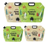 Camping Water Bottle 8L/2.1 Gallon, Portable Folding Water Bag with Spigot and Handle, BPA Free Large Capacity Water Storage Bag for Camping, Hiking, Outdoor, Emergency light yellow and green 2pcs