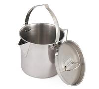 Camping Water Cup with Foldable Handles and Lid, Ultralight Portable 1.2l Outdoor Pot, Campfire Coffee Mug, Stainless Steel Camping Hanging Cup, Camping Water Rice Food Bowl Cup Mug Bottle