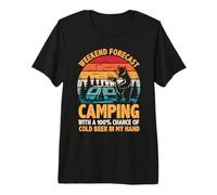 Camping Weekend Forecast 100% Chance of Beer Funny Bear Premium T-Shirt