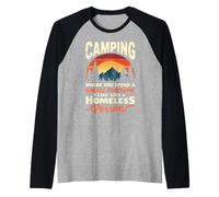 camping where you a spend small fortune to live Funny Camper Raglan Baseball Tee