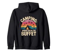 Camping Where You're The Buffet Funny Typographic Camper Zip Hoodie