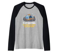Camping Willingly Sleeping On The Ground Tent Camper Raglan Baseball Tee