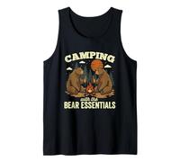 Camping with The Bear Essentials Funny Outdoor Design Tank Top