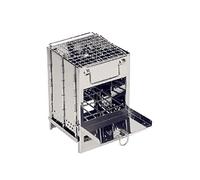 Camping Wood Burning Stove,Stainless Steel Compact Portable Foldable Camping with Ash Catcher,Grill Grid, Storage Bag for Backpacking Hiking Camping Cooking BBQ Picnic (Silver Small)