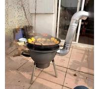 Camping Wood Stove Carbon Steel Lightweight Tent Heating Smoke Control Portable Outdoor Cooking Multi-Function Pot Belly Heater Backpacking Biomass Cooker Camp Hob Flue Pipe Bushcraft Log Burner