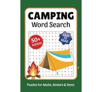 Camping Word Search Puzzle Book: Word Searches about Camping, Hiking, Fire Camp and More, 6x9 ,110 pages, Easy to Read Print, Solutions Included, Gift ... Holidays, Birthday and Relaxation Times