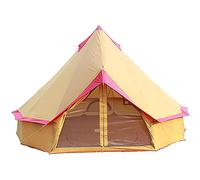 Camping Yurt Tent 4 Season Large Outdoor Camping Tents 4m Bell Teepee Tent 3-10 Persons Polyester Pyramid Tent for Party, Hunting, Hiking, Human Shelter