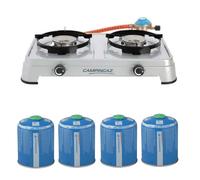 Campingaz Camping Cook CV Double Burner + 4 CV470 Gas Cannisters