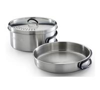 Campingaz Trekking Kit 3-Piece Pot Set (Stainless Steel, 1 Pot + 1 Lid + 1 Pan)