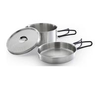 Campingaz Trekking Kit 3-Piece Pot Set (Stainless Steel, 1 Pot + 1 Lid + 1 Pan)