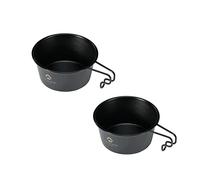 CAMPINGMOON 2pcs Set Stainless Steel Deep Type Camping Sierra Cup 15oz, 450ml Black BKS-360-2P