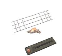 CAMPINGMOON 304 Stainless Steel Takibi Fire Pit Campfire Open Fire Grill, 17.56x5.12-inch with Carrying Bag MTG-AB