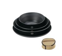 Campingmoon Black Camping Plates Camping Cookware Stainless Steel Plates 4psc Set