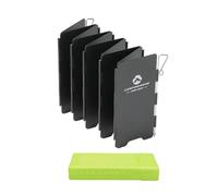 Campingmoon Camp Stove Windscreen,Foldable Aluminum Alloy 10 Plates Wind Shield for Camping Stove,Camping Wind Blocker for Gas Stove with Storage Box for Outdoor Hiking Picnic