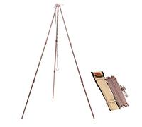 CAMPINGMOON Camping Campfire Tripod with Carrying Bag Portable Lightweight Aluminum 31.5-inch Height Stainless Steel Chain Bronze
