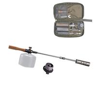 CAMPINGMOON Camping Grill Torch Dual Fuel Head Flame Adjustable for Charcoal Starter with Storage Case MT-3955/I-1010 (Butane + Isobutane)