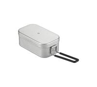 Campingmoon Camping Mess Tin Pressure Relief Aluminum Dinner Box Camping Bowls Cooking Pot with Foldable Handle(0.65L) for Camping & Cooking