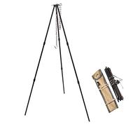 CAMPINGMOON Camping Tripod with Carrying Bag Portable Lightweight Aluminum 31.5-inch Height Stainless Steel Chain