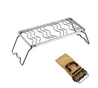 Campingmoon Folding Campfire Grill 304 Stainless Steel BBQ Grill Racks Portable Camping Grill BBQ Stand with Legs Carrying Bag