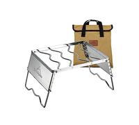 Campingmoon Folding Campfire Grill, 304 Stainless Steel Camp Fire Grill, Windproof Open BBQ Grill, Campfire Grate With Tote Bag MS-1018