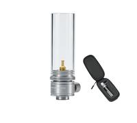 Campingmoon Gas Candle Lantern, Portable Tent Lamp with Glass Globe(Sliver)