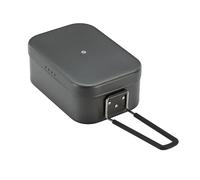 CAMPINGMOON Mess Tin 1.3L Aluminium Camping Cookware Extreme Thick Black H-2013