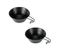 CAMPINGMOON Sierra Cup Set 2PC Stainless Steel Camping Cup Outdoor Cooking Measuring 310ml Fire Ready Stackable Cookware Backpacking Hiking BKS-220-2P