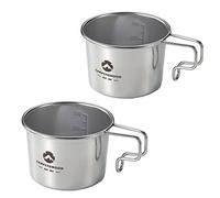 CAMPINGMOON Small Coffee Mug Cup 160ml 304 Stainless Steel Camping Backpacking S-180 (2pcs set)