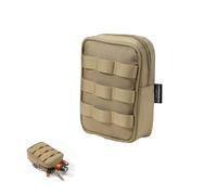 CAMPINGMOON Small MOLLE Tool Bag with Gear Pouch L 4.9'' x W 2.4'' x H 6.7'' - Snap-Button Webbing & Belt Loop Compatible, Portable Organizer for Camping, Hiking, and Outdoor Gear Coyote BG-15