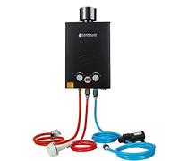 Camplux Instant Gas Water Heater with Water Pump Pack, 6 litres, Black