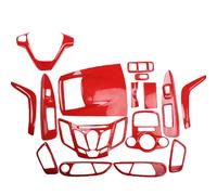 CamPLy 1 Set Car Interior Trim Decor Cover for Fo-rd Fiesta 2009-2013 LHD/RHD, Self-adhesive Decor Interior Trim Parts - Car Interior Cover Trim Stickers Accessories,L- Red