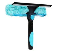 campMax Professional Extendable Window Squeegee Blade with Microfiber Scrubber - 2-in-1 Heavy Duty Glass Cleaner for Home, Car, Shower & Mirrors - 10" Streak-Free Rubber Blade, Pole Compatible