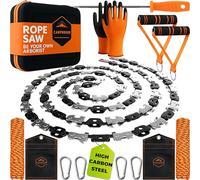 CAMPNDOOR 53 Inch High Limb Rope Saw, Effortless 360 Rope Chain Saw, Sharp Manual Tree Branch Cutter, Handheld Chainsaw with Ergonomic Handles and Sheath