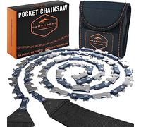 CAMPNDOOR Pocket Chainsaw 36 Inch Black - 65Mn Heavy Duty Steel Pocket Saw - 48 Teeth Hand Chainsaw - Survival Saw - Cable Saw - Camping Saw - Survival Gear - Backpacking Gear