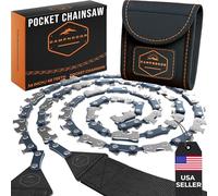 CAMPNDOOR Pocket Chainsaw 36 Inch Black - 65Mn Heavy Duty Steel Pocket Saw - 48 Teeth Hand Chainsaw - Survival Saw - Cable Saw - Camping Saw - Survival Gear - Backpacking Gear