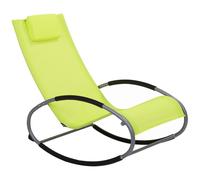 Beliani Rocking Sun Lounger Lime Green CAMPO, Green