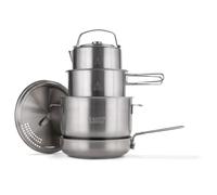 Campo Libre.® Enzo Camping Cookware Set - Durable Stainless Steel Pots & Pan with ProCore Technology, Induction Compatible Outdoor Cooking Set, Compact Stackable Design, 6 or 8-Piece